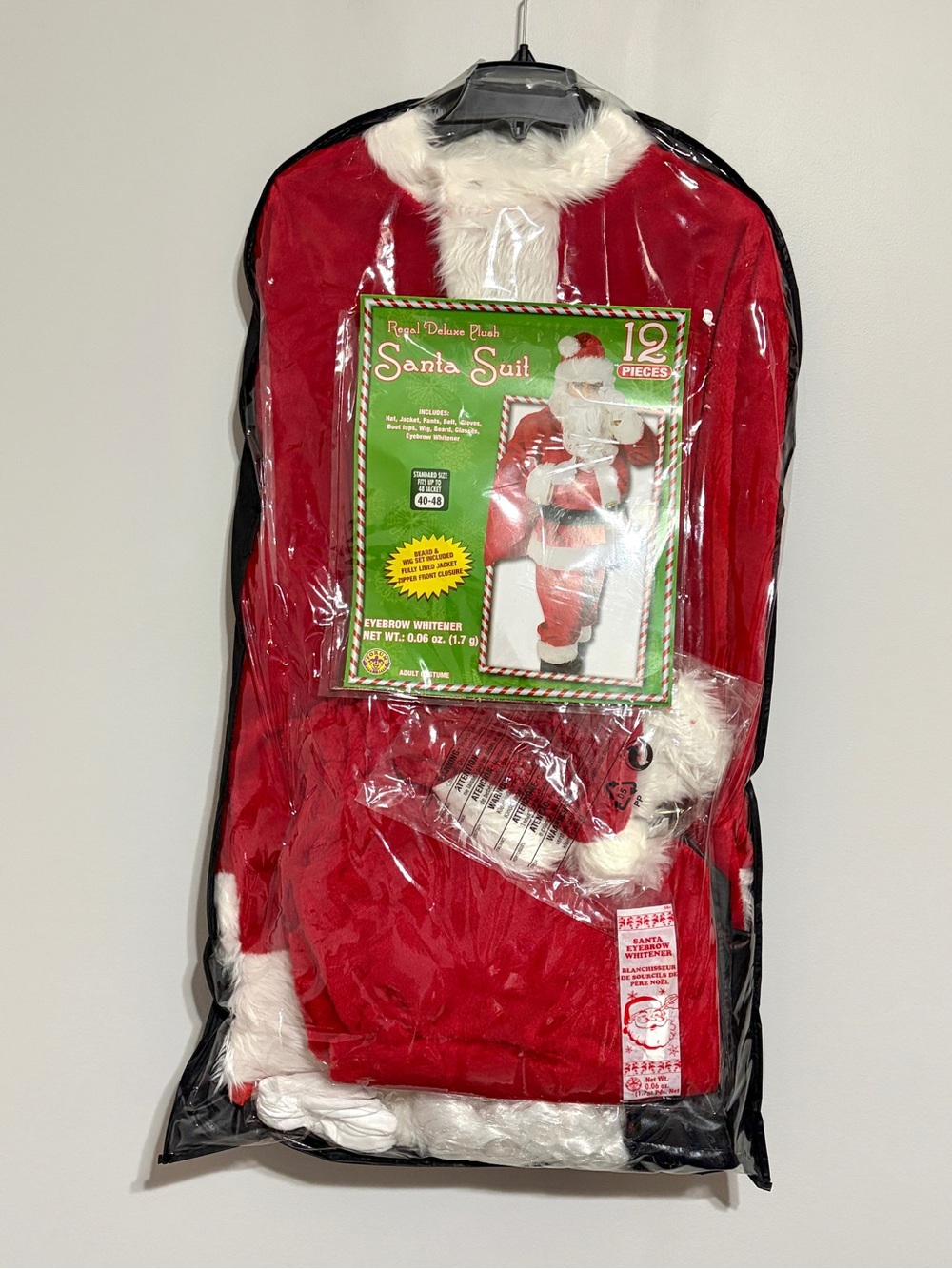 Rubies Regal Deluxe Plush Santa Suit Costume Red & White 12-Piece Set Size 40-48